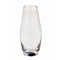 Krásná váza ze silného skla s modrým vzorem