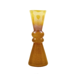 Jantárová stínovaná váza - silné umělecké sklo